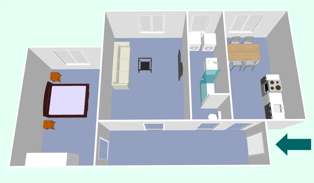 3D-Grundriss der Wohnung